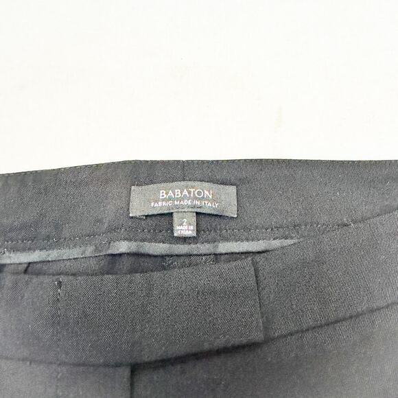 Babaton Tuxedo Slack Cream Stripe Skinny Leg Pants Split Hem Size 2 Italy Mint - Picture 7 of 9